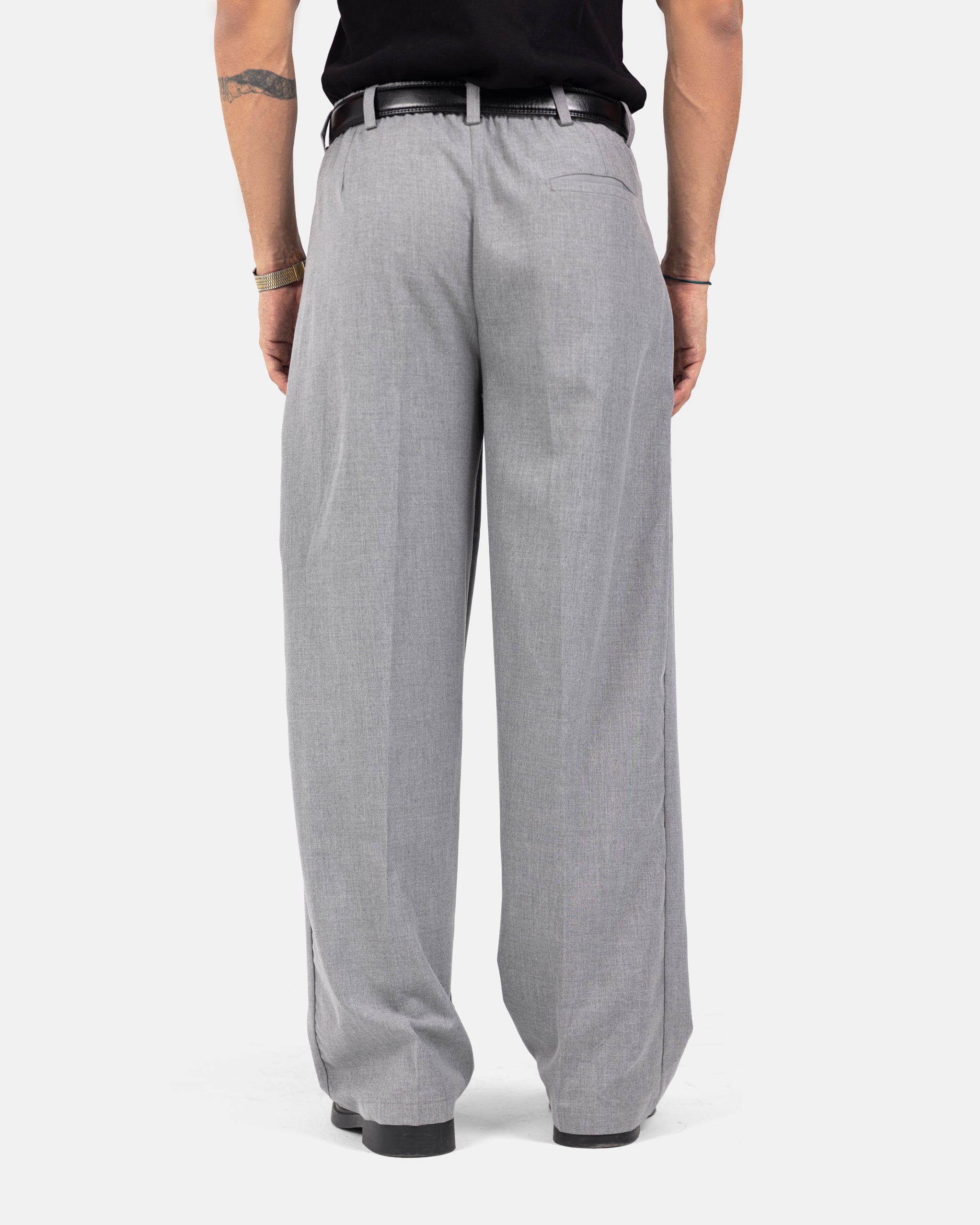 Signature Pleated Trousers — Grey