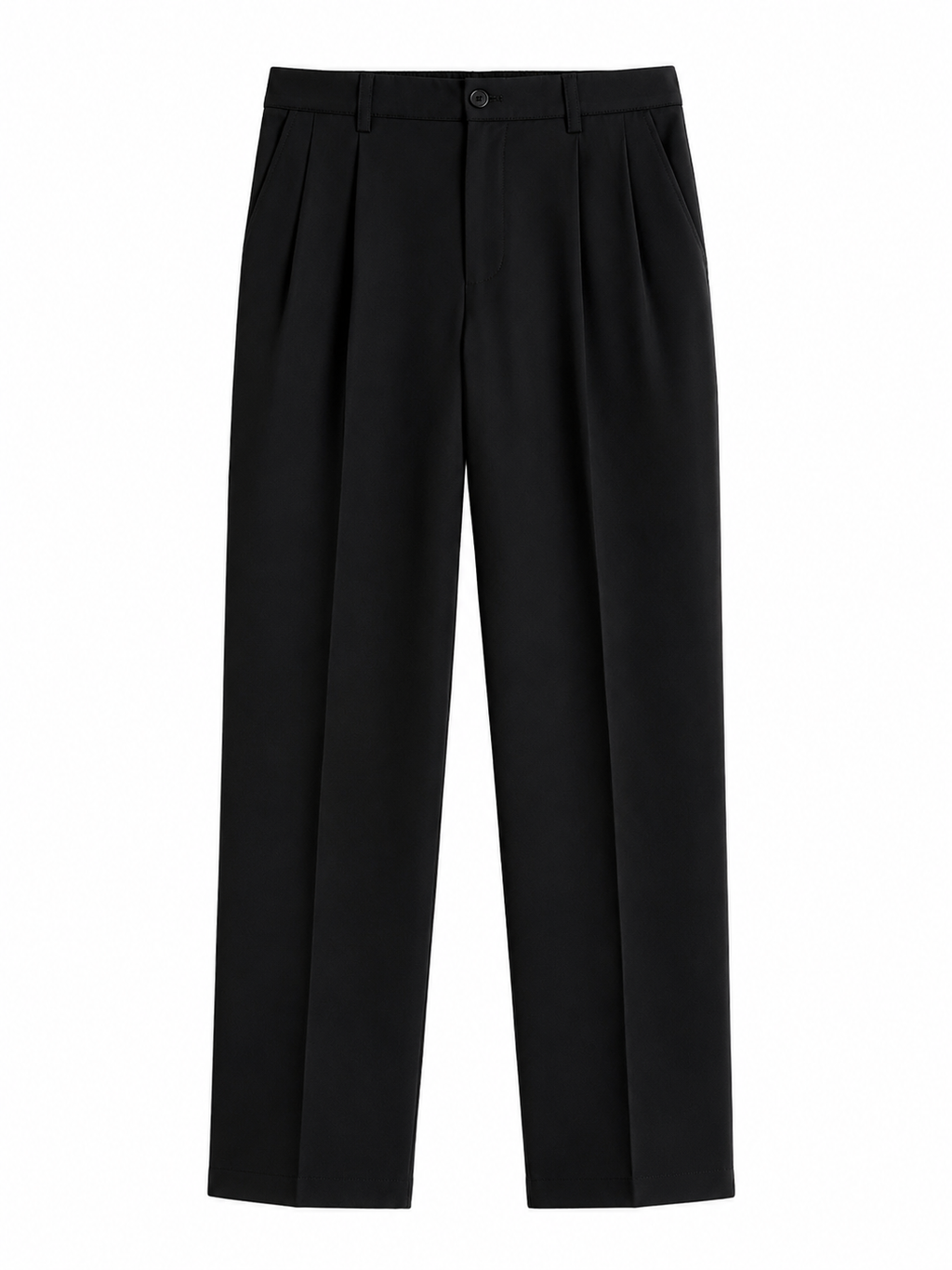 Essential Pleated Trousers — Black