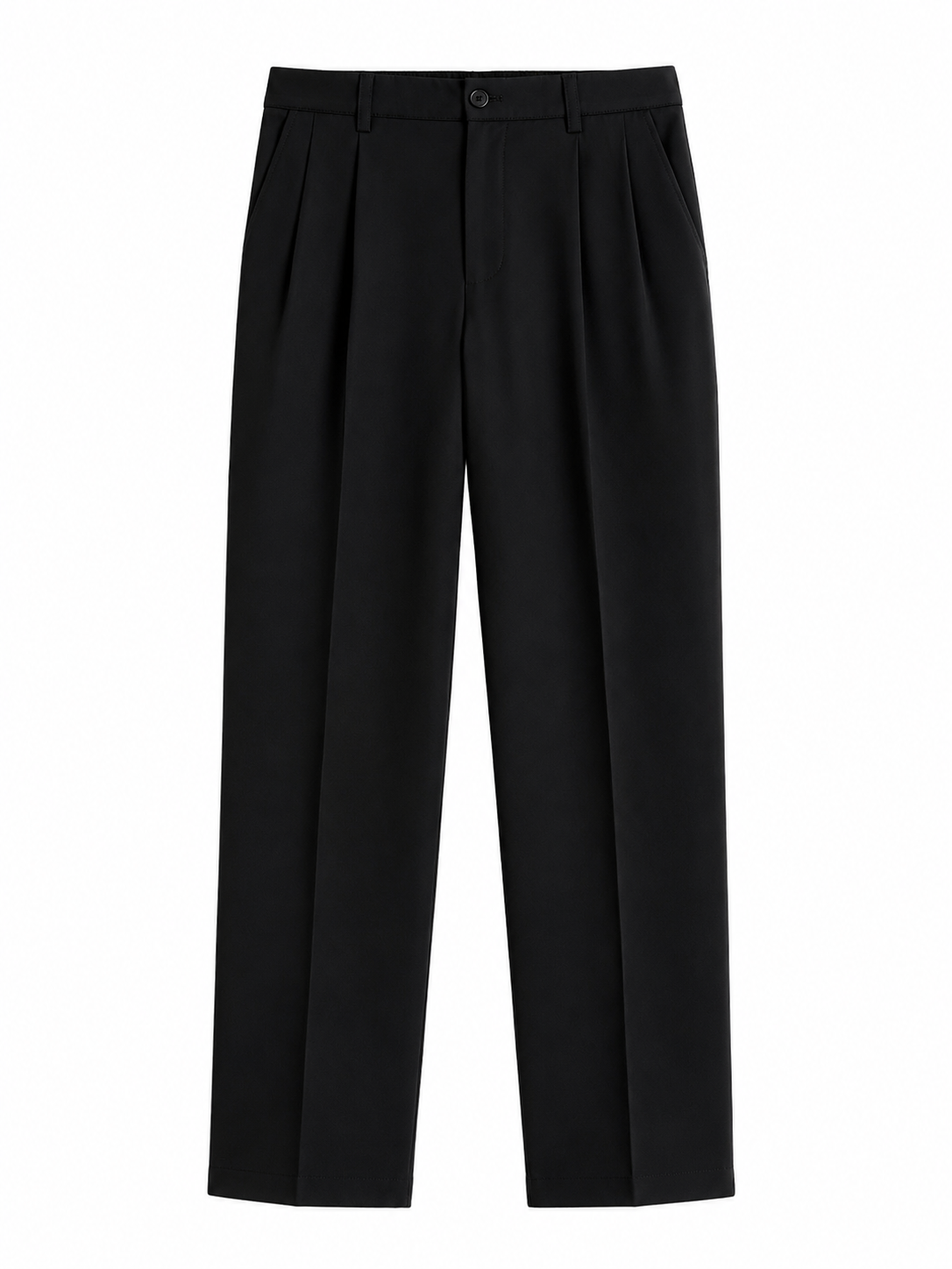 Essential Pleated Trousers — Black