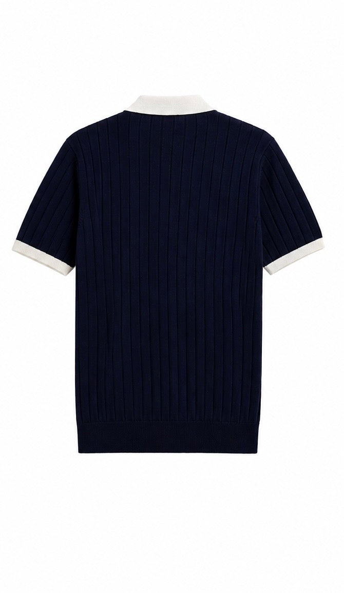Navy Knit Polo