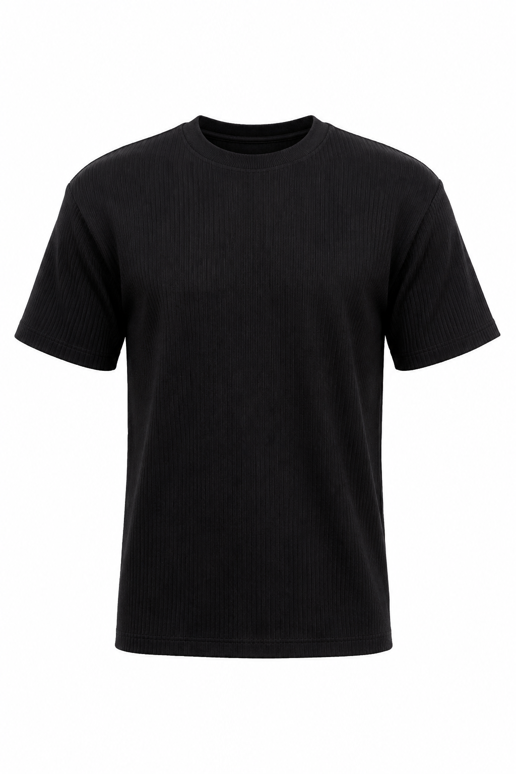 Ribbed T-Shirt —  Black