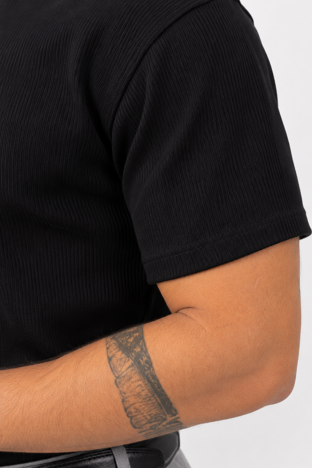 Ribbed T-Shirt —  Black