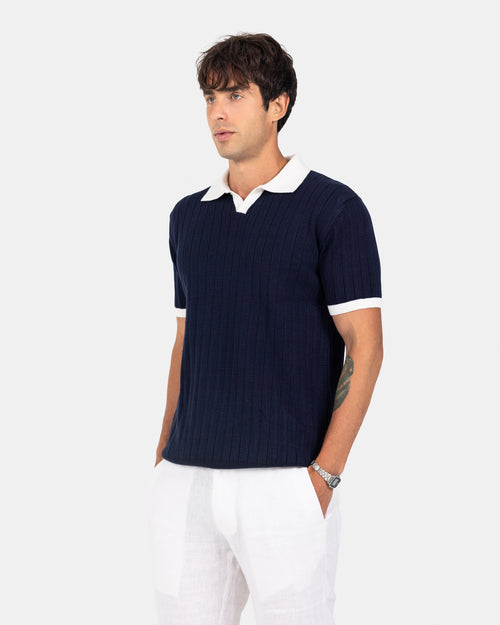 Navy Knit Polo
