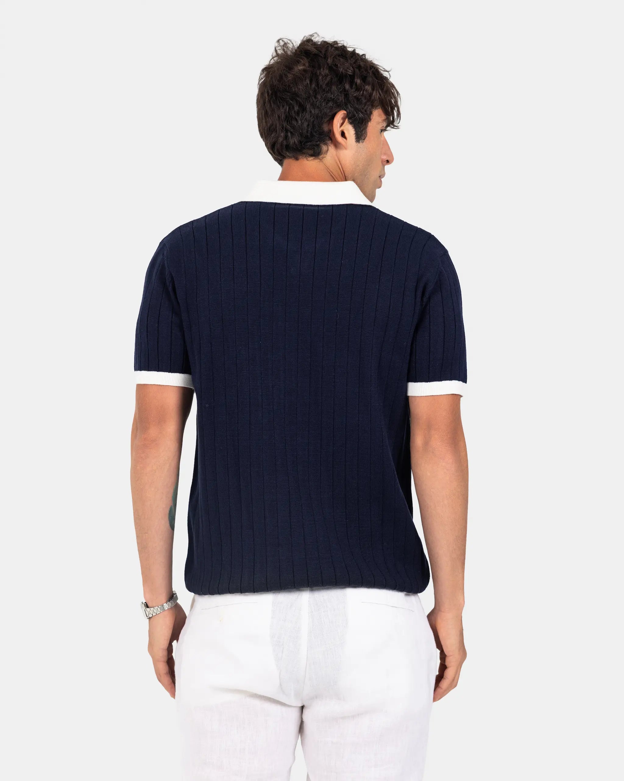 Navy Knit Polo